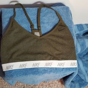 Army Green Nike Sports Bra. L.